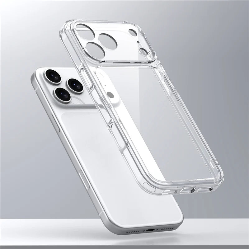 Clear Shockproof Phone Case for iPhone 17/ 17 Air / 17 Pro Max- Hybrid TPU+ PC Protection