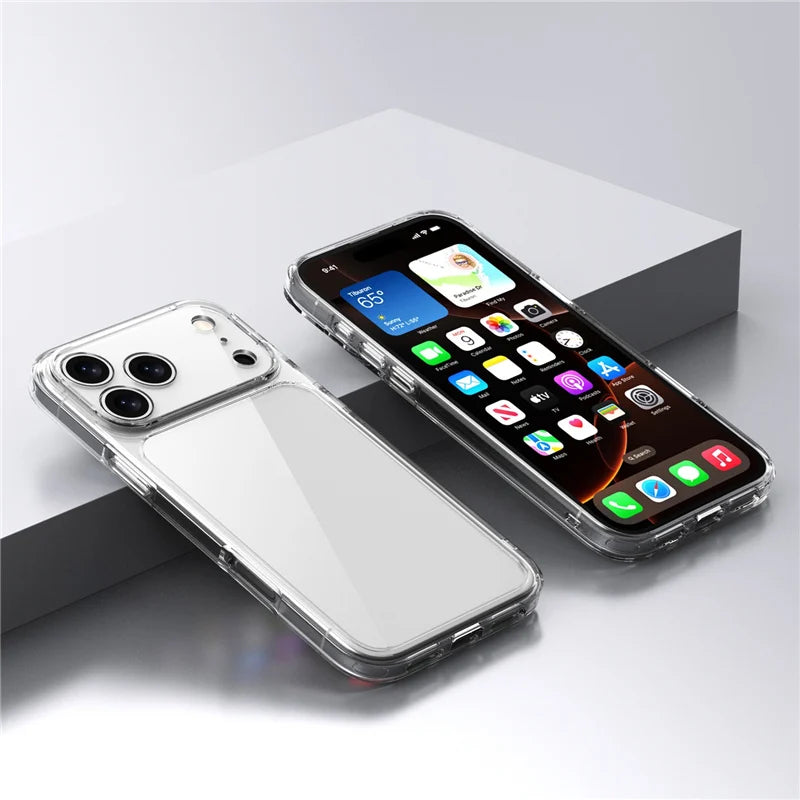Clear Shockproof Phone Case for iPhone 17/ 17 Air / 17 Pro Max- Hybrid TPU+ PC Protection