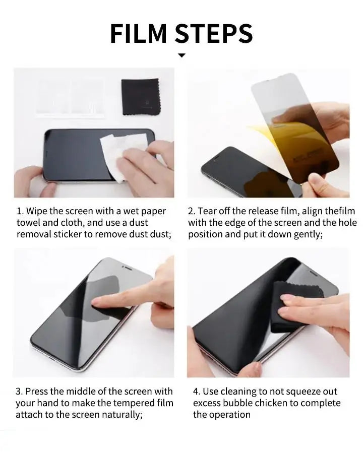 Premium Anti-Spy Privacy Screen Protector [4-Pack] for iPhone 11-17 Series