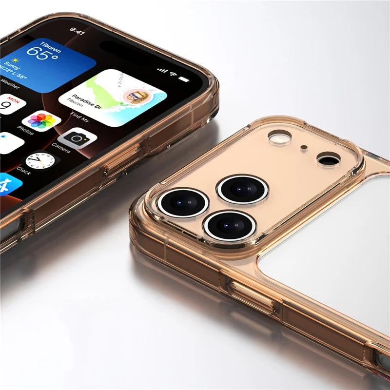 Clear Shockproof Phone Case for iPhone 17/ 17 Air / 17 Pro Max- Hybrid TPU+ PC Protection