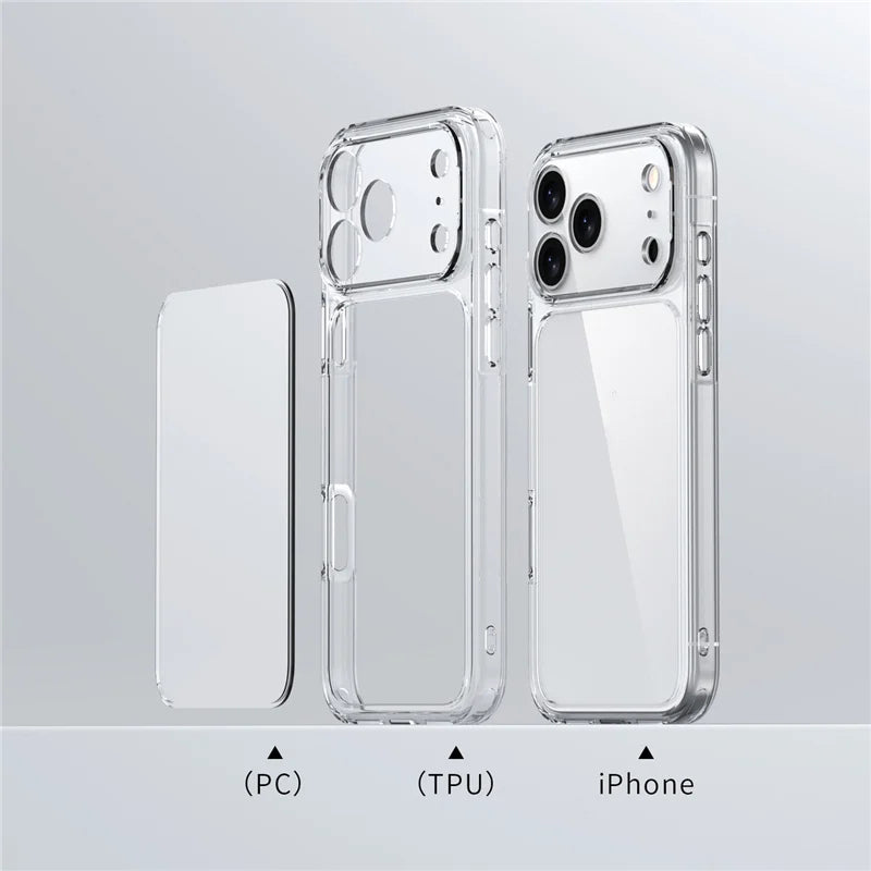 Clear Shockproof Phone Case for iPhone 17/ 17 Air / 17 Pro Max- Hybrid TPU+ PC Protection